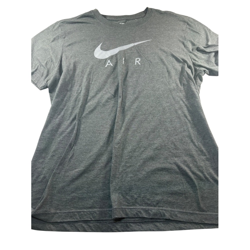 Nike T-Shirt Mens Large Grey Excellent Air Graphic Swoosh Short Sleeve Tee